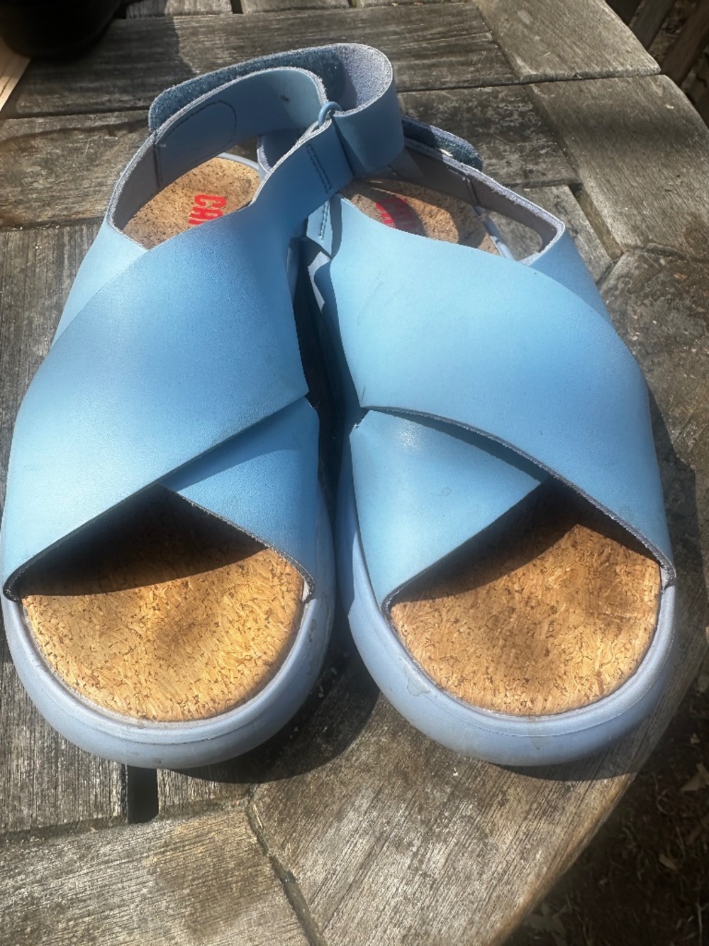 BLUE Camper Sandals (RARE) Cork Bed, Xtralight Soles